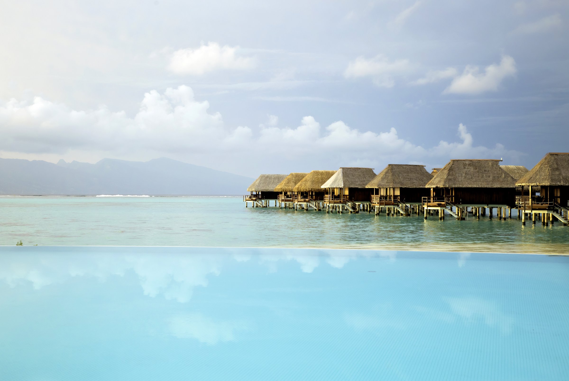 Overwater bungalows in Bora Bora