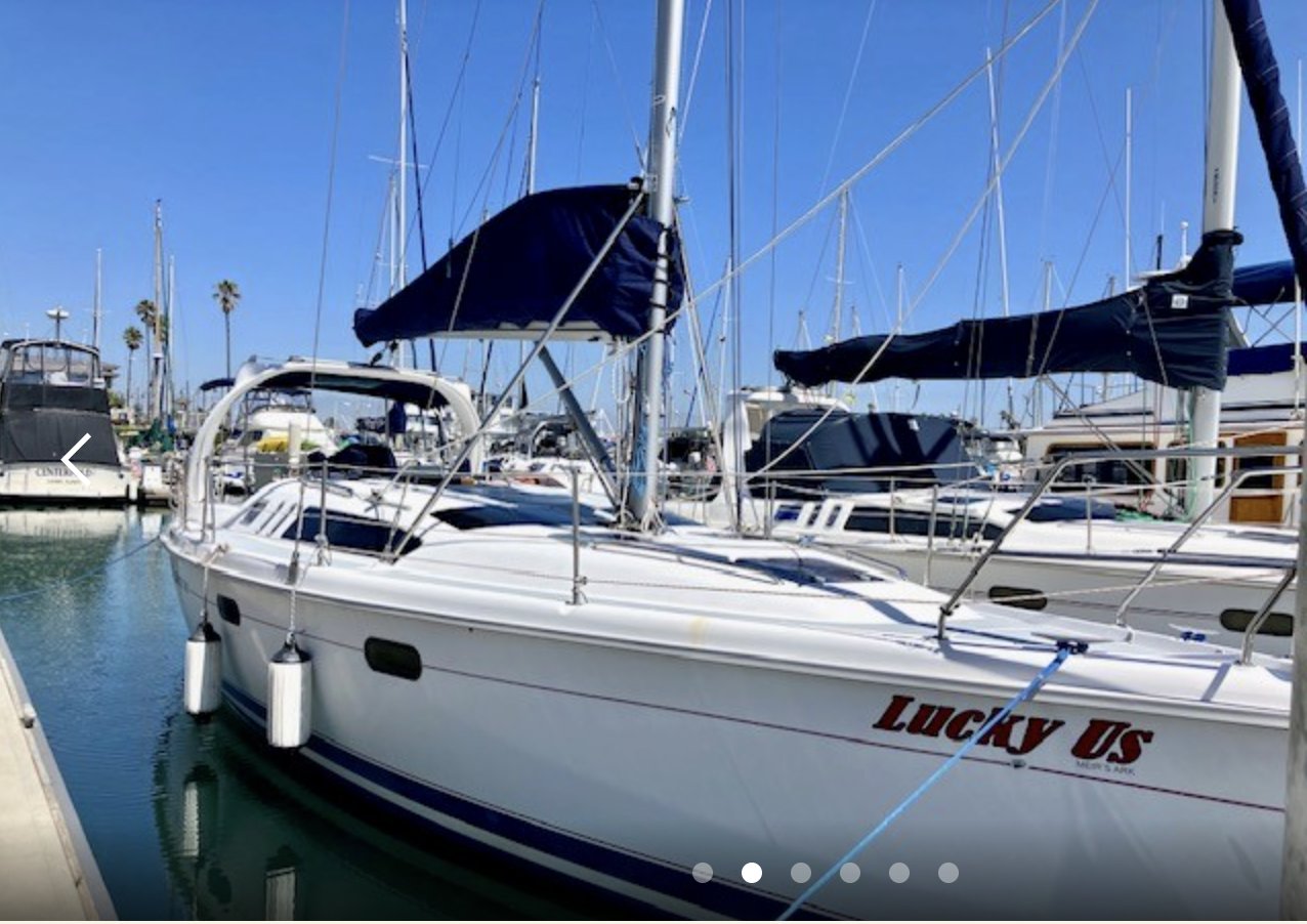 The Lucky US, our Hunter 38, at the dock