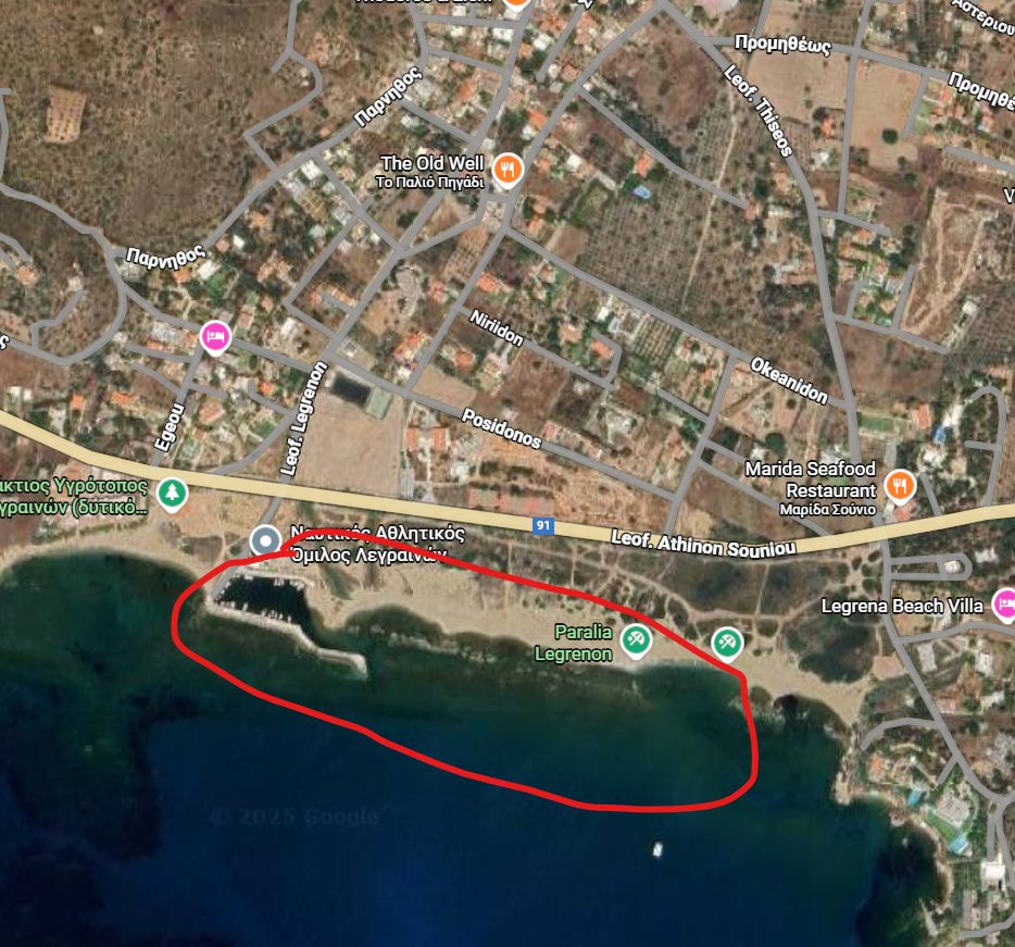 Overnight docking area at Sounion
