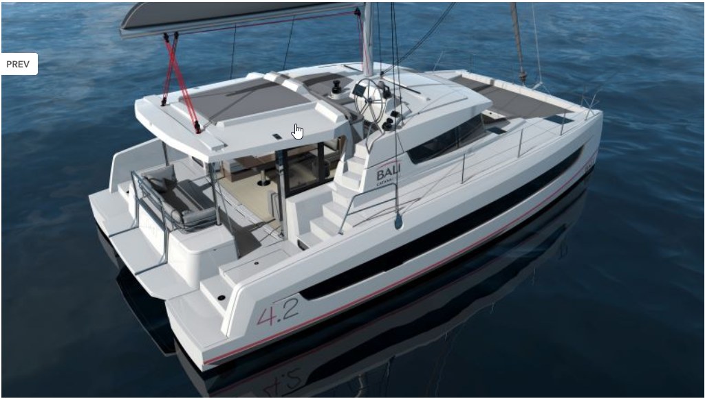 Bali 4.2 catamaran under sail